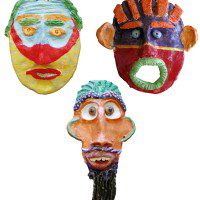 Ceramic Masks, WIldwood Elementary School, Amherst, MA