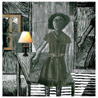 K Self-Reflection.jpg woodcut with collage